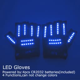 USB Rechargeable LED Glowing Gloves Finger Lighting Flashing Gloves Glasses Stage Performance Costume Dance Concert Decor