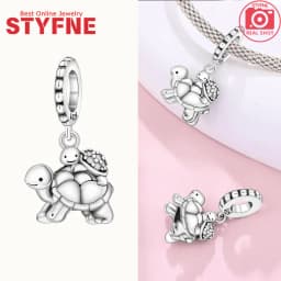 925 Sterling Silver Ocean Series Blue Turtle Starfish Shell Fit Original Bracelet Charms for Women diy Fine Jewelry Gifts