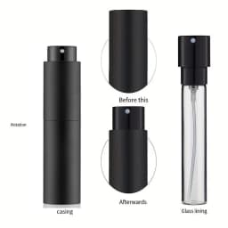 10ml Travel Perfume Sprayer, Refillable Cologne Container, Empty Dispenser Spray Bottle for Mini Sprayer Size (Black)