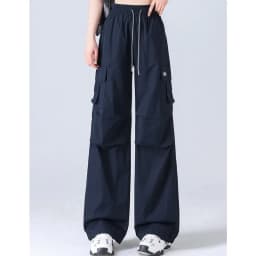Stylish High Waist Cargo Pants Waterproof Quick Dry Casual Outdoor Hiking Pants with Drawstring