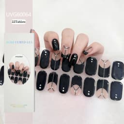 16/20/22Tips Semi-Cured Gel Nail Patch Adhesive Sliders Long Lasting Full Gel Nail Stickers DIY Manicure Harden In UV Lamp Need
