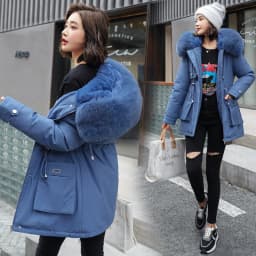 Winter Jacket Coat New Women Parka Clothes Long Coat Wool Liner Hooded Jacket Fur Collar Thick Warm Snow Wear Padded Parka