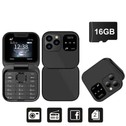 SERVO I16 Pro Mini Fold Mobile Phone Dual SIM Card Speed Dial Video Player Blacklist FM Radio 4G Small Flip Cellphone