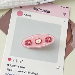 2pcs Apple Bangs Duckbill Clip for Japanese and Korean Girls; Cute Fruit Oval Side Hair Clip for Fragments; Head Accessories