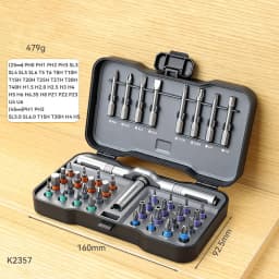 Multifunctional Ratchet Screwdriver Set 38 In 1 T Handle Magnetic S2 Steel Bits For Motorcycle Car DIY Repair Hand Tools