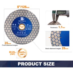 BRSCHNITT Diamond Cutting Disc Saw Blade Double-sided Cutter for Ceramic Tile Porcelain Dia 125mm Cut Plate Cutting Disc