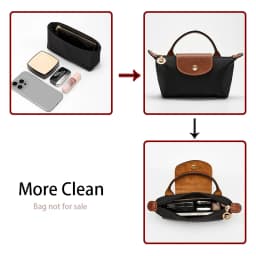 Bag Organizer Insert For The Longchamp Inner Liner Mini Pouch Handbag Inner Orderly Neat Nylon Support Bag Insert Accessories