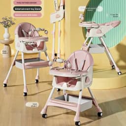 Babyfond Children's Dining Chair Multifunctional Variable Rocking Horse Baby Seat Foldable Recumbable Infant Dining Table