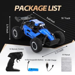 1:16 Scale Remote Control Monster Truck High Speeds 20KMH Off-Road RC Car with LED Lights for Adults Kids Durable Gift Ready for