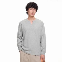 PFNW Versatile Solid Color Casual Base Shirt Men's V Neck Textured Long Sleeve T Shirt 2026 Autumn New Tide 28L3528