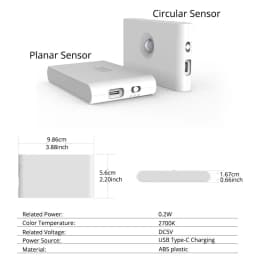 LED Human Body Sensing Night Light Wireless USB Rechargeable Wall Light Upper And Lower Glow Bedroom Stairway Hallway
