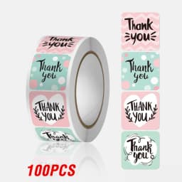100-500Pcs Thank You Stickers 2.5cm Baking cake Packaging Envelope Sealing labels Small Business Decoration Wedding Stickers
