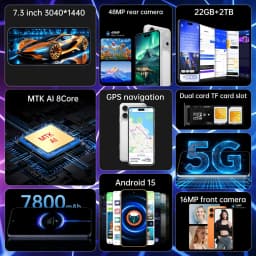 K-Touch Mobile Phones A17 Pro Max Smartphone 7.3 Inch Android 15 Global Version Cell Phone 16+48MP 5G Dual Card Dual Standby 7800mAh Global Version Cellphones