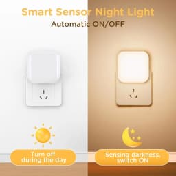2pcs Dimmable Night Light Plug into Wall, Light Sensor Night Light Plug in - Adjustable Brightness Plug in Night Lights