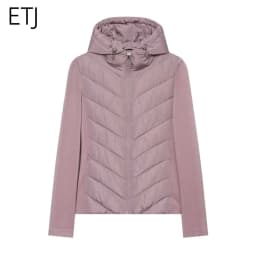 ETJ 2026 New Women's Elegant Fashion Patchwork Long Sleeve Standing Collar Hooded Cotton Jacket Sport Coat 8073227