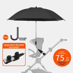 Adjustable UV Protection Umbrella 2-in-1 Design with Clamp Pram Cover Umbrella Universal 360 Degree Baby Stroller Umbrella