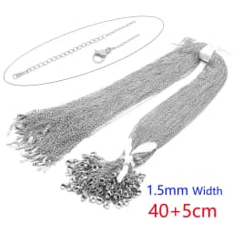 100pcs/lot Never Fade 40-55cm Cable Link Rolo O Chain 316L Stainless Steel Necklace Chains Wholesale Women Handcraft DIY Jewelry