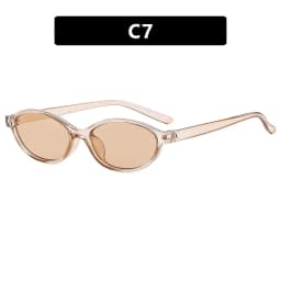Retro Oval Frame Sunglasses Fashion Personalized Trendy Small Frame Sunglasses Punk Cat Eyes Sunshade Sun Protection Glasses
