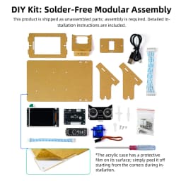 DC 5V Ultrasonic Radar Scanner DIY Kit HXFB Graphical Programming Core Board 0-180 Servo Scanning LCD Real-time Display