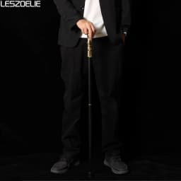91cm Gold With Black Luxury Elegant Walking Stick Man Fashion Round Handle Walking Canes Women 2-Pieces Detachable Vintage Cane