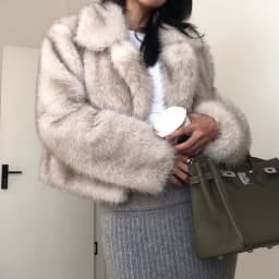 Luxury Faux Fox Fur Cropped Jacket for Women Winter Fluffy Cozy Warm Coats Female Fashion Street Lapel Collar Plush Outerwear