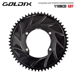 GOLDIX 3mm Offset 110BCD Bicycle Chainring AERO Disc X110BCD 4-Bolt Sprocket for SHIMANO R7000 R7100 R8100 R9200 110BCD Crank