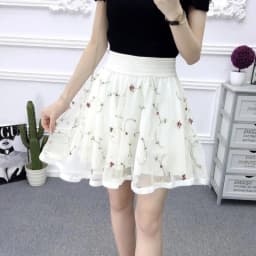Mini Skirts Women Elegant Cute Black A-Line Korean Fashion Streetwear Skirt A Line Mesh Elastic Tulle Pleated Lolita Skirt