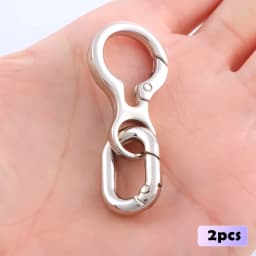2 pcs Double Opening Swivel Clasp Clips, Metal Swivel Spring Snap Hooks, Key Chain Clip with Key Ring for DIY Keychains, Lanyard