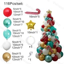 Christmas Balloon Arch Green Gold Red Box Candy Balloons Garland Cone Explosion Star Foil Balloons New Year Christma Party Decor