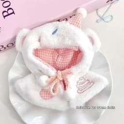 10cm Doll Clothes Winter Cape with Hood, Soft Plush Cape Perfect for Cotton Doll Christmas Dress Up