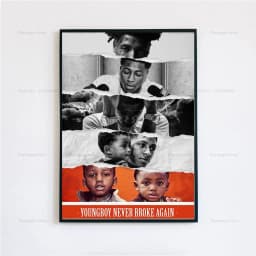 Never Broke Again AI YoungBoy 2 Rap Music Album Cover Poster Prints Wall Art Canvas Painting Picture Photo Gift Room Home Decor