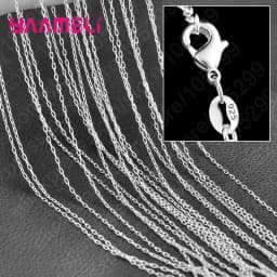 5PCS Wholesale Pure 925 Sterling Silver Charm Link Chain Necklace Jewelry with Strong Smooth Lobster Clasps 16-30 Inches