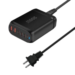 New 200W GaN Desktop Charger 6-port USB Type C PD Charger Fast Charge 3.0 Fast Charger Mobile USB Charger