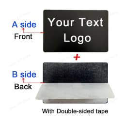 86x54x0.4mm Personalize Your Logo Text Aluminium Plate Custom Badge Adhesive Tape ID Door Wall Mailbox Business Card Name Tag