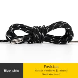 Round Elastic Shoelaces for Sneakers Metal Head Shoe Laces Outdoor Leisure Shoelace for Women Man Shoestrings Accessories 1 Pair
