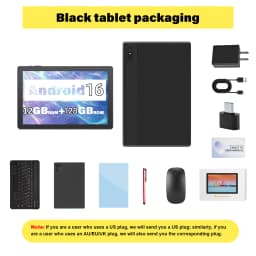 Paitanry 2026 10 Inch Tablet Android 16 HD Display 12GB (4+8GB Expand) RAM 128GB ROM Octa Core 5000Mah Wifi 6 Global Tablet PC