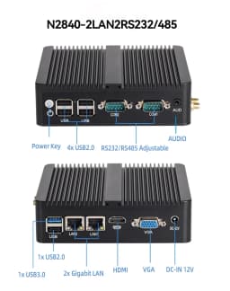 Intel Core I3-5005U Mini PC Barebone Dual LAN 2xRS232/485 4xUSB Support WiFi Linux Computer for Industrial Windows10Pro Ready