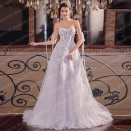 BEPEITHY Customized Sweetheart A Line Wedding Dresses For Women Sleeveless Lace Romantic Bride Plus Size Bridal Gown 2026