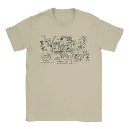 Petey's Lumon Map Severance T Shirt Men 100% Cotton Vintage T-Shirt Round Neck MDR Tee Shirt Short Sleeve Clothing Gift Idea