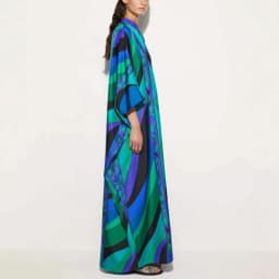 2026 Spring Summer Women's Printed Belted Maxi Dress Gown Round Neck Elegant Evening Dress Outfit Clothing