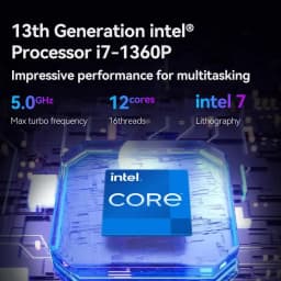 Newest Intel Core 13th Gen Mini PC I5-1340P/i7-1355U Intel Iris X Win11 12Core 16Threads WiFi6 DDR5 Type-C 3 Screen Outputs