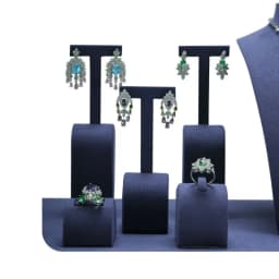 Blue Jewelry Display Stand Set Modern Ring Earring Bracelet Mannequin Holder for Boutique Counter Retail Wholesale