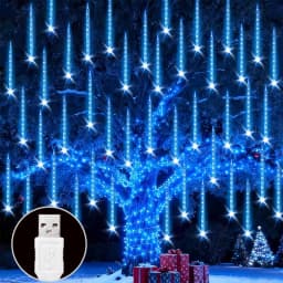 USB Meteor Shower String Lights LED Rain Lamp 30CM8Tubes 50CM8Tubes IP54 Waterproof 8 Modes Patio Garden Wedding Festival Decor