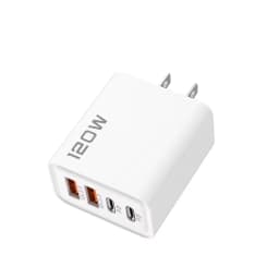 120W 4 Ports USB Charger Fast Charge Phone Charger Adapter Type C Cable For iPhone Samsung Xiaomi EU/US/UK Plug Wall Charger