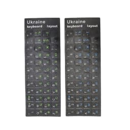 Durable Ukraine Language Ukrainian Keyboard Sticker Alphabet Black Background For PC Laptop Accessorie Computer Keyboard