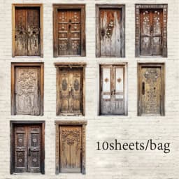 Vintage Door Frame Sticker Pack 10 Sheets/Bag Scrapbook Stationery DIY Journal Phone Case Notebook Decoration