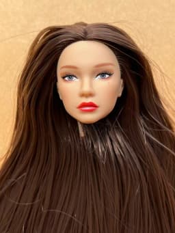 1/6 Coffee Beige Superwhite Skin Doll Heads Candy Color Hair Heads Collective Female Doll Figure Toys