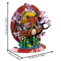 MOC Japanese Art 3D Paintings Bricks Model Japan City Street View 3D Sakura Art Photo Frame Building Blocks Assembly Toys Gifts