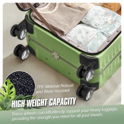 8Pcs 60mm Universal Silent Luggage Wheels Replacement, Silver Rubber Suitcase Caster Repair Kit with Screws for Travel Trolley