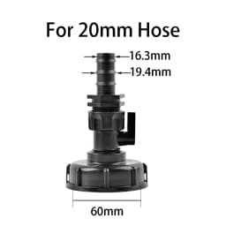S60 Coarse Thread IBC Tank Tap Elbow PE Pipe Connector X 16mm 1/2'' 3/4'' Water Coupling Garden Hose Faucet Connector